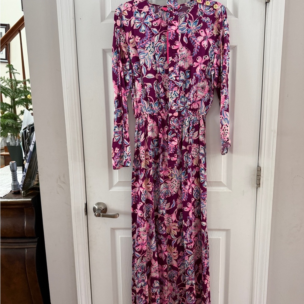 Lilly Pulitzer Vibrant Floral Long Sleeve Dress